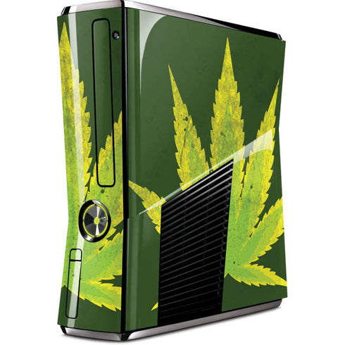 Marijuana Leaf Light Green Xbox 360 Slim (2010) Skin